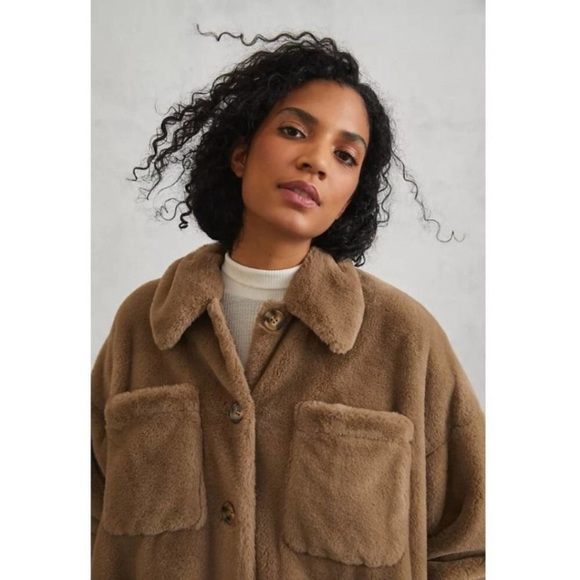 Anthropologie Simone Faux Fur Shirt Jacket XS - Picture 3 of 5